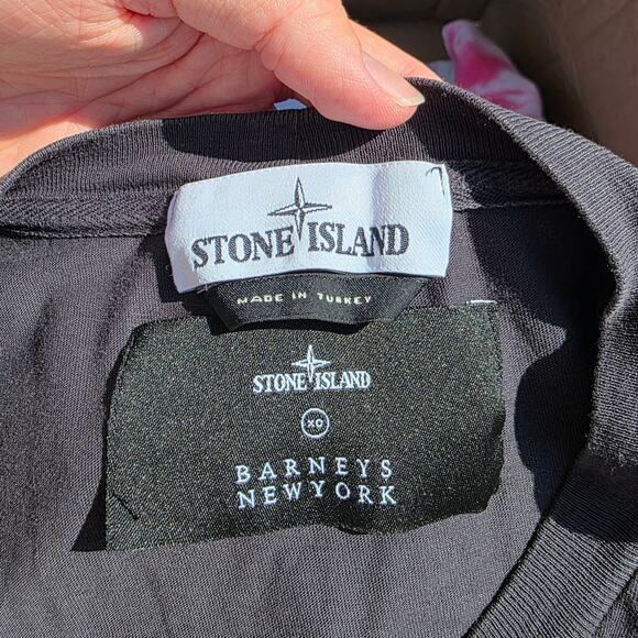 Stone Island XO Barney's New York Patch Charcoal T-Shirt - Picture 3 of 7